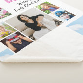 Schattige Beste Moeder Roze Bloemen 5 Fotocollage Sherpa Deken (3/4)