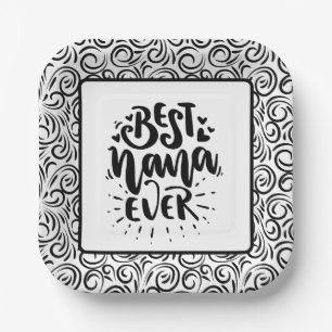 Schattige Beste Nana Moederdag Papieren Bordje