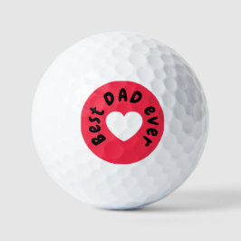 Schattige Beste Papa Ooit Rood En Wit Hart Vaderli Golfballen