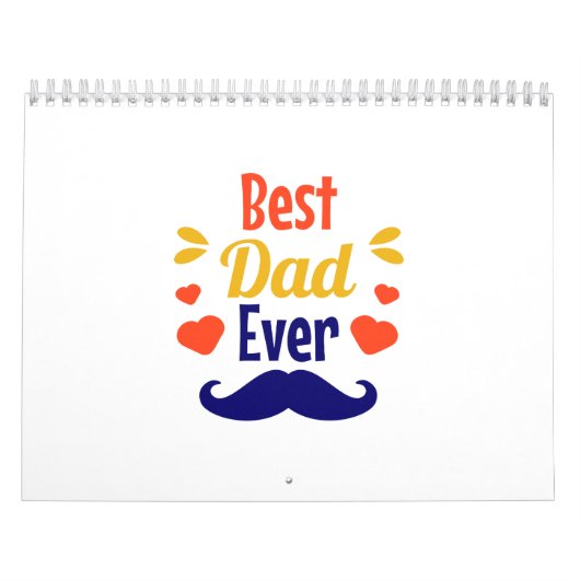 Schattige Beste Papa Ooit Typografie Kalender (Hoes)