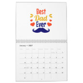 Schattige Beste Papa Ooit Typografie Kalender (Jan 2027)