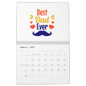 Schattige Beste Papa Ooit Typografie Kalender (Feb 2027)