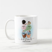 Schattige beste vriendinnen BFF-monogram Koffiemok (Links)