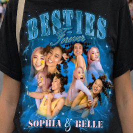 Schattige beste vriendinnen Retro Y2k Blauwe 90s B T-shirt