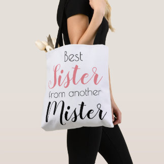 Schattige Beste Zus van een Andere Mister Familie Tote Bag