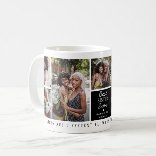 Schattige Beste 'Zuster' Ooit 7 Fotocollage Koffiemok (Voorkant links)
