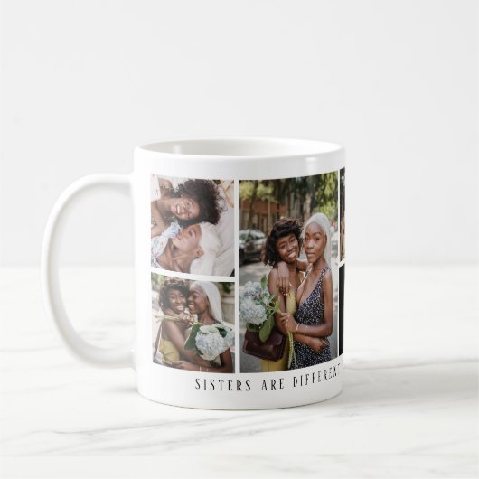 Schattige Beste 'Zuster' Ooit 7 Fotocollage Koffiemok (Links)