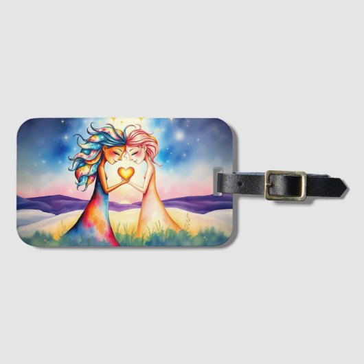 Schattige Besties Label Bagagelabel (Voorkant (horizontaal))