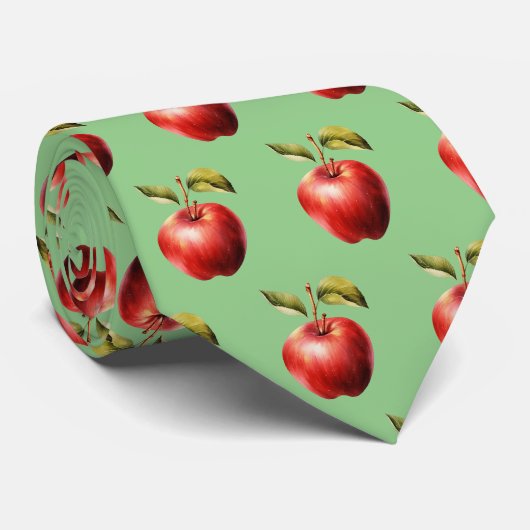 Schattige betegeld appelmotief fruit stropdas (Opgerold)