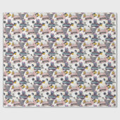 Schattige betegeld boek gezellig patroon cadeaupapier (Vlak)