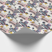 Schattige betegeld boek gezellig patroon cadeaupapier (Hoek)