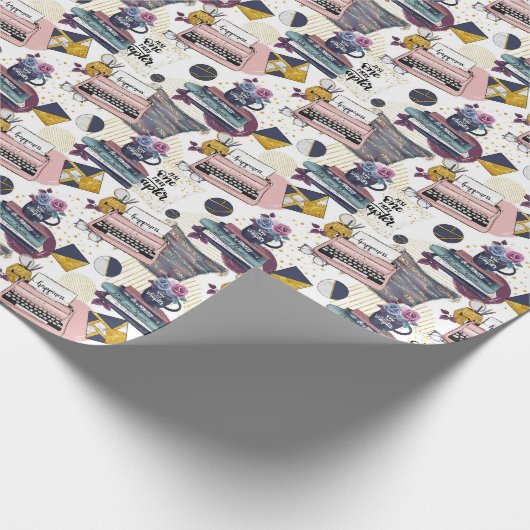 Schattige betegeld boek gezellig patroon cadeaupapier (Hoek)