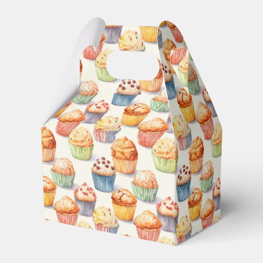 Schattige betegeld cupcake patroon bedankdoosjes (Achterkant)