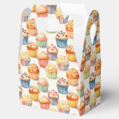 Schattige betegeld cupcake patroon bedankdoosjes (Geopend)
