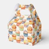 Schattige betegeld cupcake patroon bedankdoosjes (Voorkant Zijde)