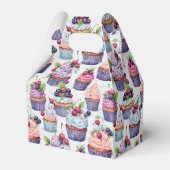 Schattige betegeld cupcake patroon bedankdoosjes (Achterkant)