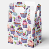 Schattige betegeld cupcake patroon bedankdoosjes (Geopend)