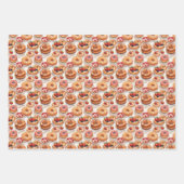 Schattige betegeld donutfeest inpakpapier vel (Voorkant 2)