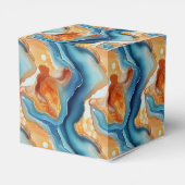 Schattige betegeld faux agate tegelpatroon bedankdoosjes (Achterkant)