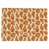 Schattige betegeld gebakken kippepatroon groot cadeauzakje (Achterkant)