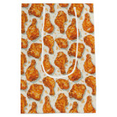 Schattige betegeld gebakken kippepatroon medium cadeauzakje (Achterkant)