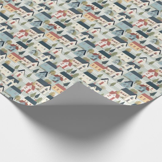 Schattige betegeld huisje kern Huis warming party Cadeaupapier (Hoek)