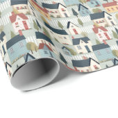 Schattige betegeld huisje kern Huis warming party Cadeaupapier (Rol Hoek)