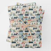 Schattige betegeld huisje kern Huis warming party Inpakpapier Vel (In situ)