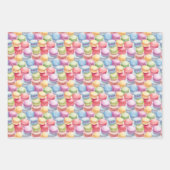 Schattige betegeld macarons patroon inpakpapier vel (Voorkant)