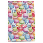 Schattige betegeld macarons patroon medium cadeauzakje (Voorkant)