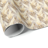 Schattige betegeld Pampas Grass patroon Cadeaupapier (Rol Hoek)