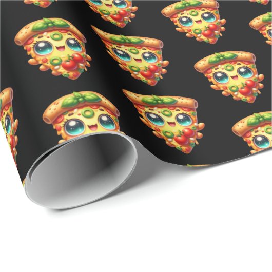 Schattige betegeld pizzafeest cadeaupapier (Rol Hoek)