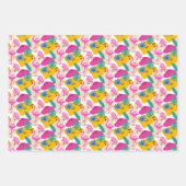 Schattige betegeld roze flamingo patroon partij inpakpapier vel (Voorkant 2)
