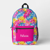 Schattige betegeld Tropisch bladpatroon tiener mei Bedrukte Rugzak (Voorkant)