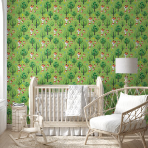 Schattige betegeld vosspatroon unisex Mom baby Behang