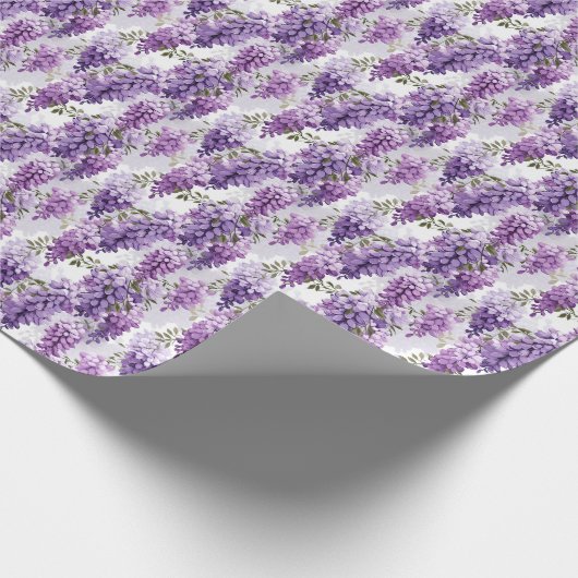 Schattige betegeld wisteria patroon cadeaupapier (Hoek)