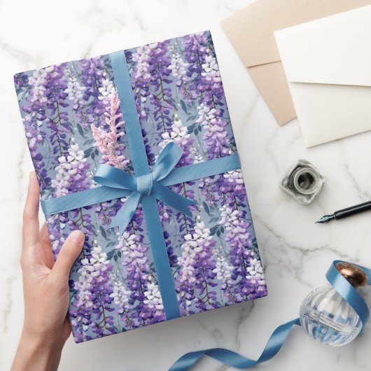 Schattige betegeld wisteria patroon cadeaupapier (Geschenken)