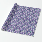 Schattige betegeld wisteria patroon cadeaupapier (Uitgerold)