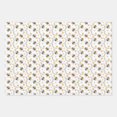 schattige betegelvormende bijenpartij Verpakkende  Inpakpapier Vel (Voorkant 3)