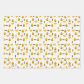 schattige betegelvormende bijenpartij Verpakkende  Inpakpapier Vel (Voorkant 2)