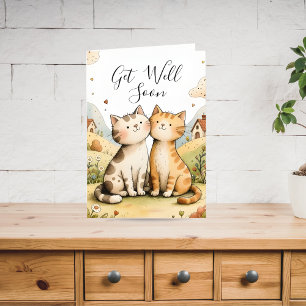 Schattige Beterschap Kat Feestdagen Kaart
