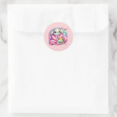 Schattige beterschap konijn ronde sticker (Tas)