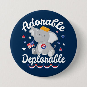 Schattige betreurenswaardige olifantentrump 2016 ronde button 7,6 cm