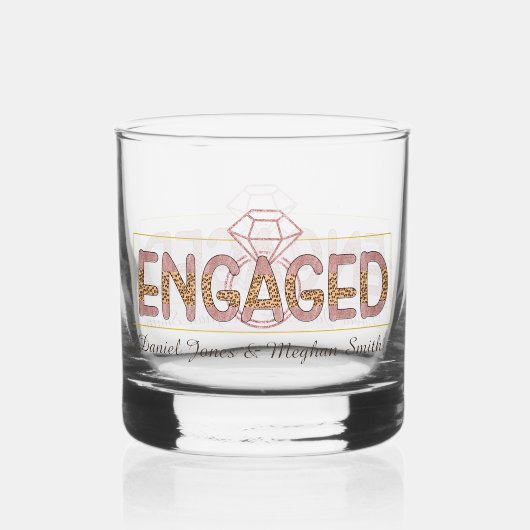 Schattige Betrokken namen toevoegen Bruiloft Whisky Glas (Voorkant)