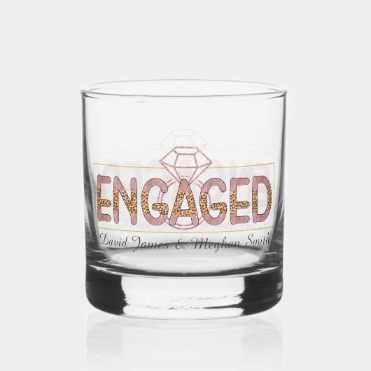 Schattige Betrokken namen toevoegen Bruiloft Whisky Glas (Achterkant)