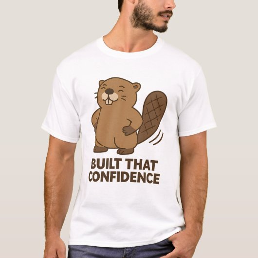 Schattige Bever “Bouwt Die Vertrouwen” T-shirt (Voorkant)