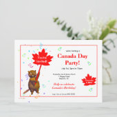 Schattige Bever Canada Day-feest  Kaart (Staand voorkant)