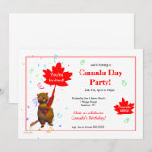 Schattige Bever Canada Day-feest  Kaart (Voorkant / Achterkant)