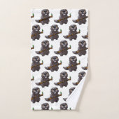 schattige bever-cartoon bad handdoek (Handdoek)