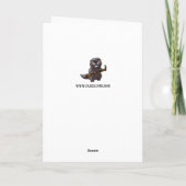 schattige bever-cartoon kaart (Achterkant)